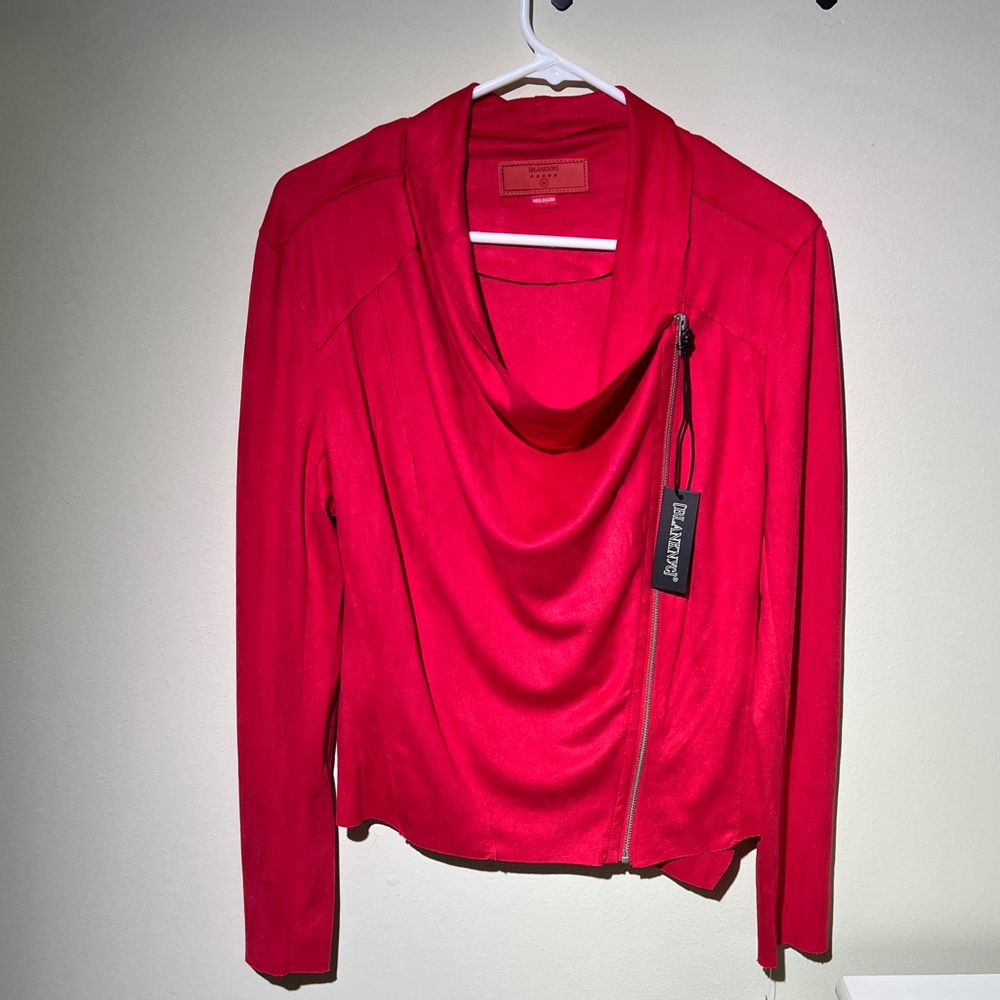 NWT - BLANKNYC Bold Red Cowl Neck Jacket Sz M